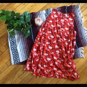 Old Navy bright orange floral shift dress